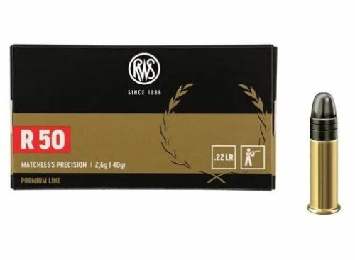 RWS CARTUCCE CAL .22LR R50 SUPER MATCH 40grs